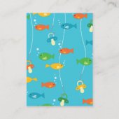 魚のテーマ魚釣り漁師用ベビーシャワー エンクロージャーカード (裏面)