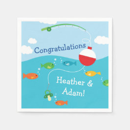 魚のテーマ魚釣り漁師用ベビーシャワー スタンダードカクテルナプキン