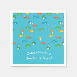 魚のテーマ魚釣り漁師用ベビーシャワー スタンダードカクテルナプキン