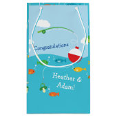 魚のテーマ魚釣り漁師用ベビーシャワー スモールペーパーバッグ (裏面)