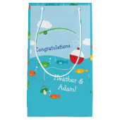 魚のテーマ魚釣り漁師用ベビーシャワー スモールペーパーバッグ (正面)