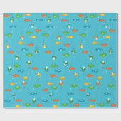 魚のテーマ魚釣り漁師用ベビーシャワー ラッピングペーパー (フラット)