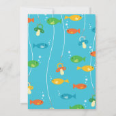 魚のテーマ魚釣り漁師用ベビーシャワー 招待状 (裏面)
