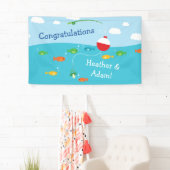 魚のテーマ魚釣り漁師用ベビーシャワー 横断幕 (インサイチュ)