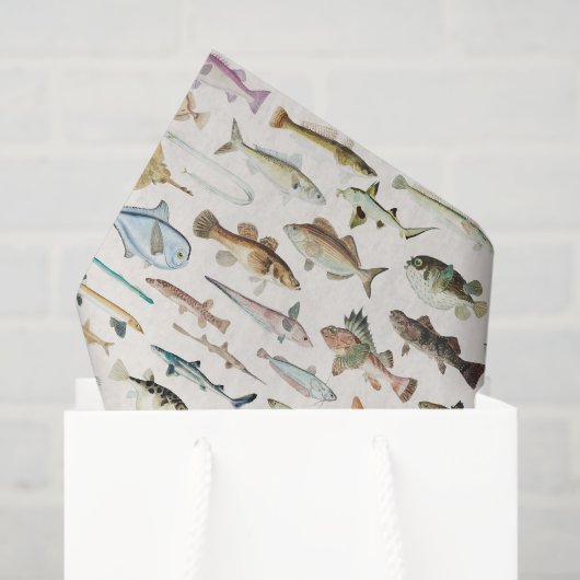 魚のデコパージュペーパー、海洋生物 薄葉紙 (ギフトバッグ)