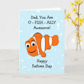 魚のデザインパーソナライズされた父の日 カード (黄色い花)