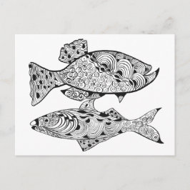 魚のデザイン ポストカード