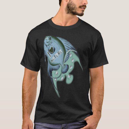 魚のデザイン Tシャツ (正面)