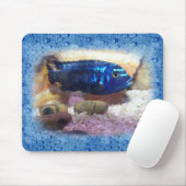 魚のデジタル熱帯水彩画 マウスパッド (マウス)
