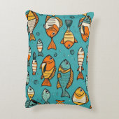 魚のパターンの贈り物アイディア アクセントクッション (裏面(縦))