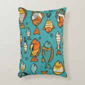 魚のパターンの贈り物アイディア アクセントクッション (正面(垂直))