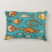 魚のパターンの贈り物アイディア アクセントクッション (裏面)