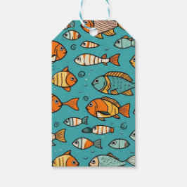 魚のパターンの贈り物アイディア ギフトタグ
