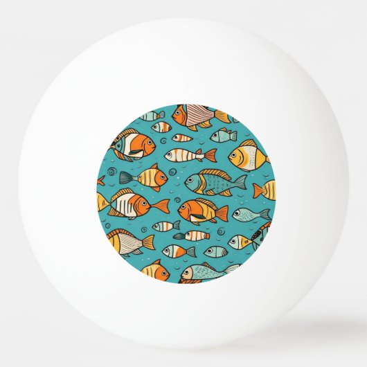 魚のパターンの贈り物アイディア 卓球ボール (正面)