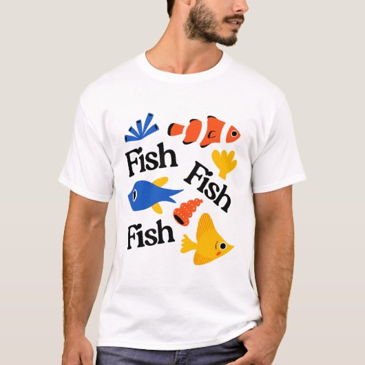 魚のパターンアート Tシャツ (正面)