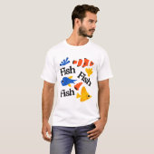 魚のパターンアート Tシャツ (正面フル)