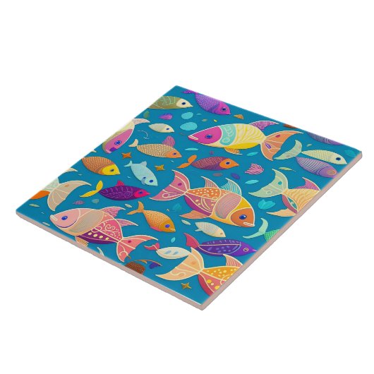 魚のパターン セラミックタイル (側面)
