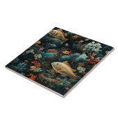 魚のパターン、ダークブルーの海、夢のような タイル (側面)