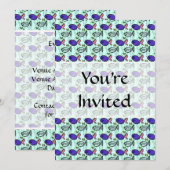 魚のパターン。青魚幽霊魚。 招待状 (正面/裏面)