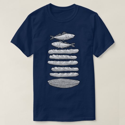 魚のパン Tシャツ (デザイン正面)