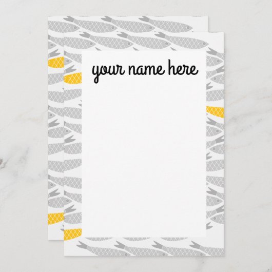 魚のパーソナライズされたノテカード サンキューカード (正面/裏面)