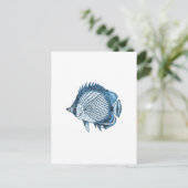 魚のビーチ航海の海沿岸の海青 ポストカード (スタンド正面)