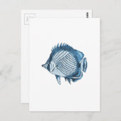 魚のビーチ航海の海沿岸の海青 ポストカード (正面/裏面)