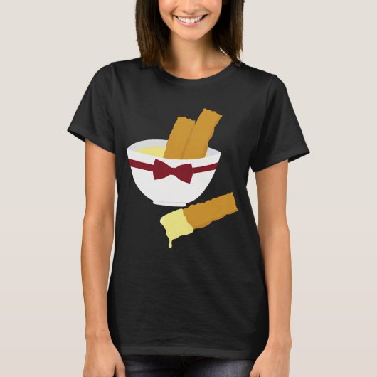 魚のフィンガーとカスタード Tシャツ (正面)