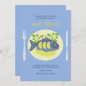 魚のフライのパーティー招待状 招待状 (正面/裏面)