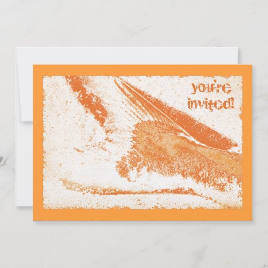 魚のフライをビーチパーティー 招待状 (正面)