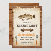 魚のフライパーティー招待状 招待状 (正面/裏面)