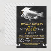 魚のフライ卒業パーティー招待状 招待状 (正面/裏面)