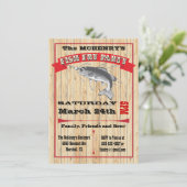 魚のフライ素朴パーティーのポスター招待状 招待状 (スタンド正面)