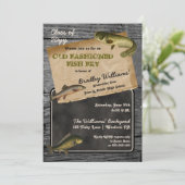 魚のフライ素朴卒業式バックヤード調理用パーティー 招待状 (スタンド正面)