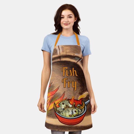 魚のフライ エプロン (着用した状態)