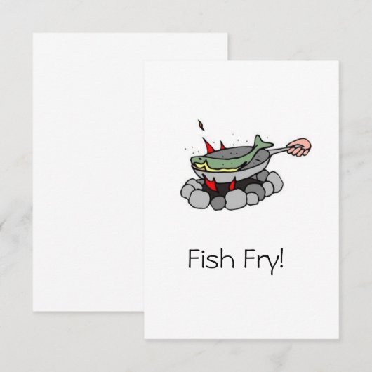 魚のフライ パーティーの招待状 招待状 (正面/裏面)