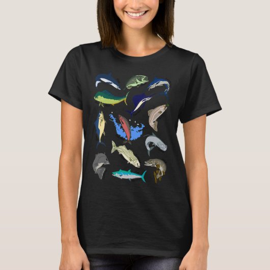 魚のフラッシュ Tシャツ (正面)