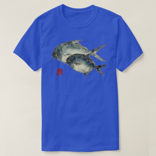 魚のプリントオリジナルアートギオタクフロリダポンパノ Tシャツ (デザイン正面)