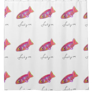 魚のプリント付きシャワーカーテン シャワーカーテン