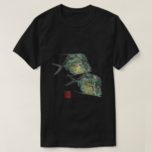 魚のプリント玉沢フロリダロックダウンTシャツ Tシャツ (デザイン正面)