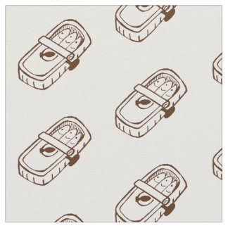 魚のプリント生地の缶 ファブリック