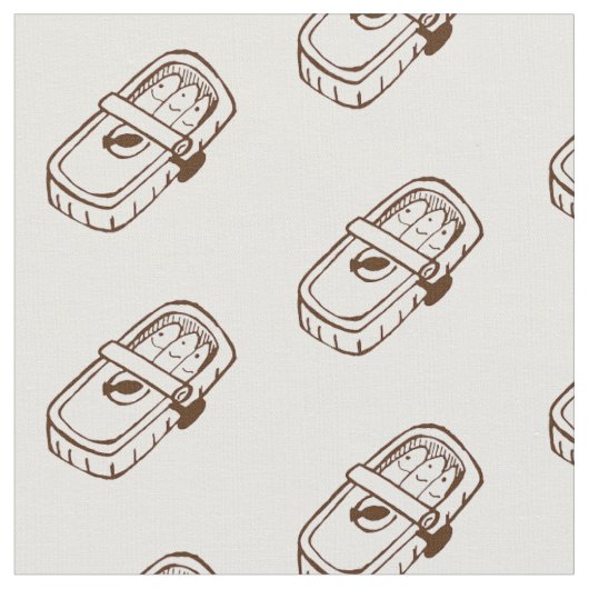 魚のプリント生地の缶 ファブリック (クローズアップ)