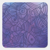 魚のプリン スクエアシール (正面)