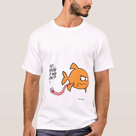 魚のプー白シャツ Tシャツ (正面)