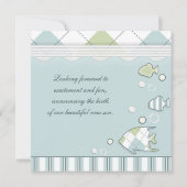 魚のベビーのAnnoucementの熱帯男の子 案内状 (裏面)