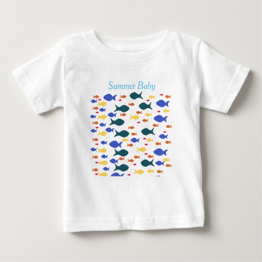 魚のベビー素晴らしジャージーTシャツホワイト ベビーTシャツ (正面)
