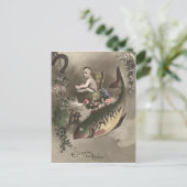 魚のベビー4葉クローバーポアソンダブリル ポストカード (スタンド正面)