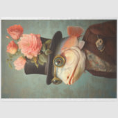 魚のポートレートスーツとハット2デコペ紙 薄葉紙 (正面)