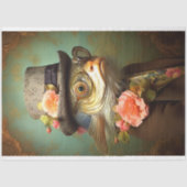 魚のポートレートスーツとハット3デコペ紙 薄葉紙 (正面)