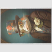 魚のポートレートスーツとハット4デコペ紙 薄葉紙 (正面)